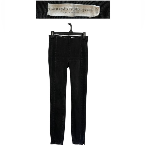 Pilcro and the Letterpress Denim - High Rise Pilcro Jeans by anthropology Black Denim Leggings Sz 25